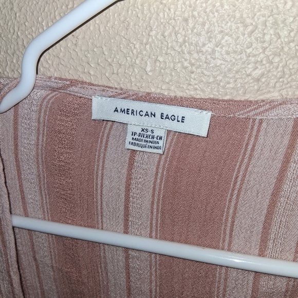 American Eagle Boho Striped Cover Up Fringe Kimono Pink Oversized S - Picture 4 of 6